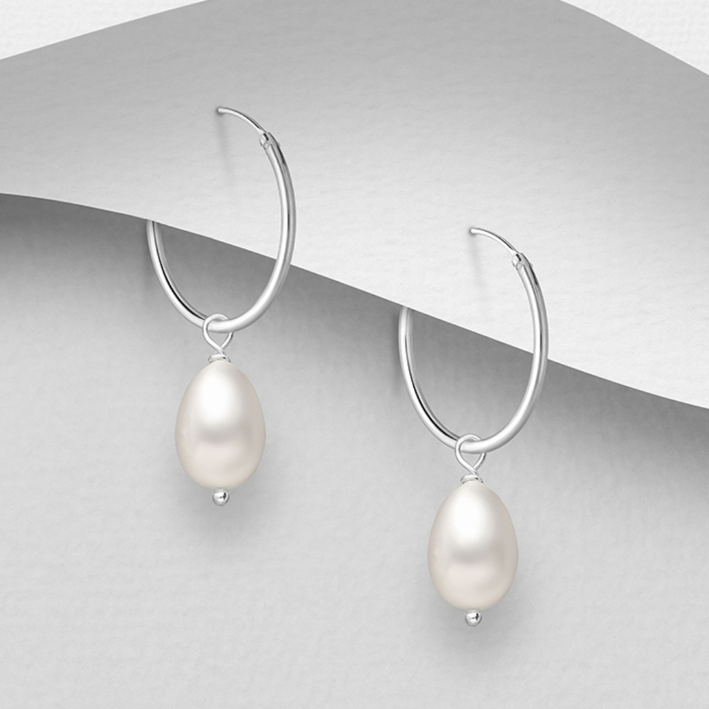 Hoop Pearl Earrings